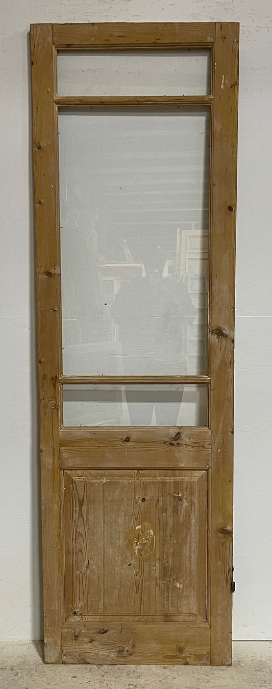 Antique French panel door with glass (85.75x26.25) G1604s